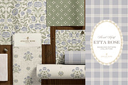 Vintage Blue Floral Print Patterns, a Pattern Graphic by Eclectic Anthology (Thumbnail 3 of 14)