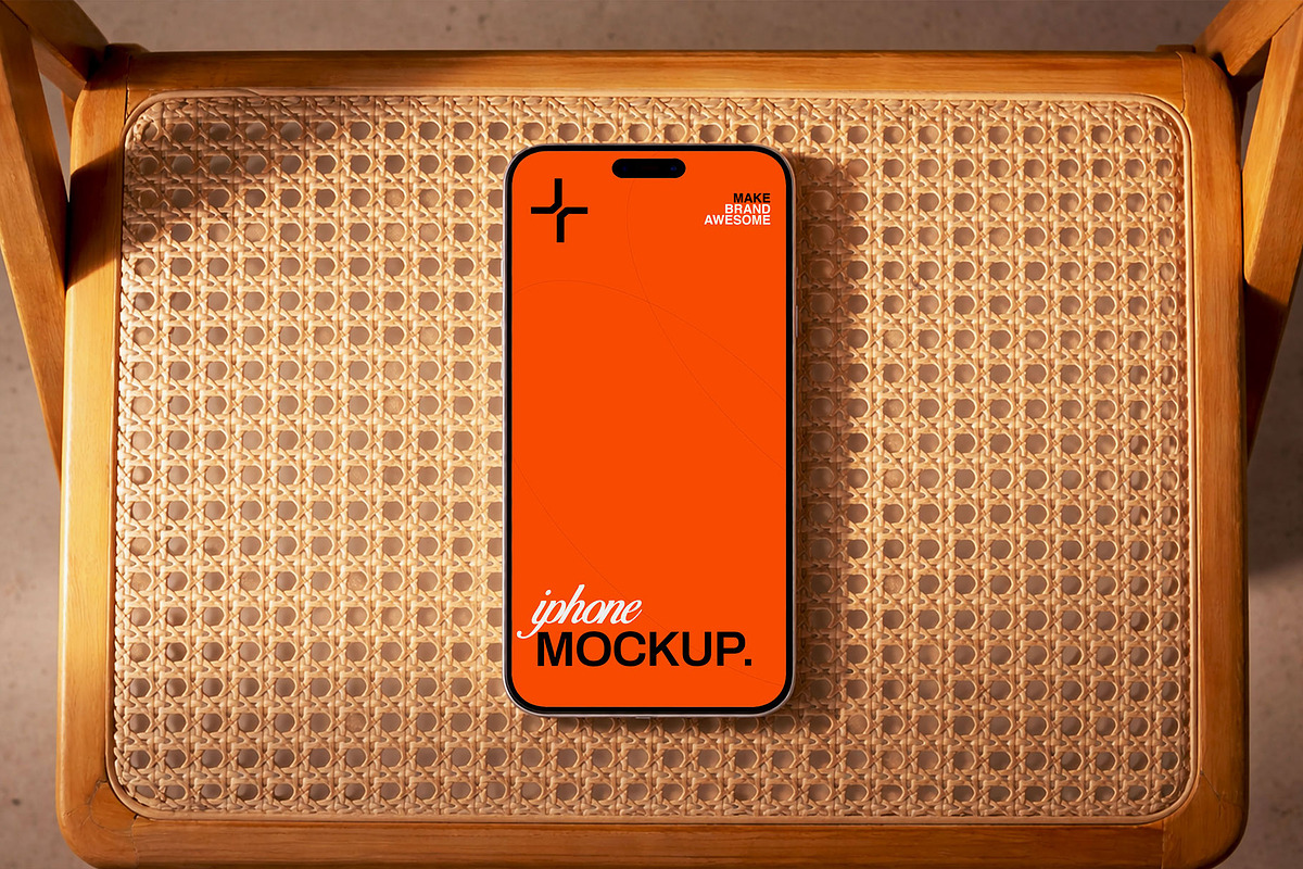 Vintage Chair Top iPhone Mockup, an iPhone Mockup by Templeste (Photo 2 of 3)