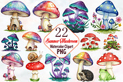 Summer Mashrooms Clipart, an Illustration by RobertsArt (Thumbnail 1 of 7)