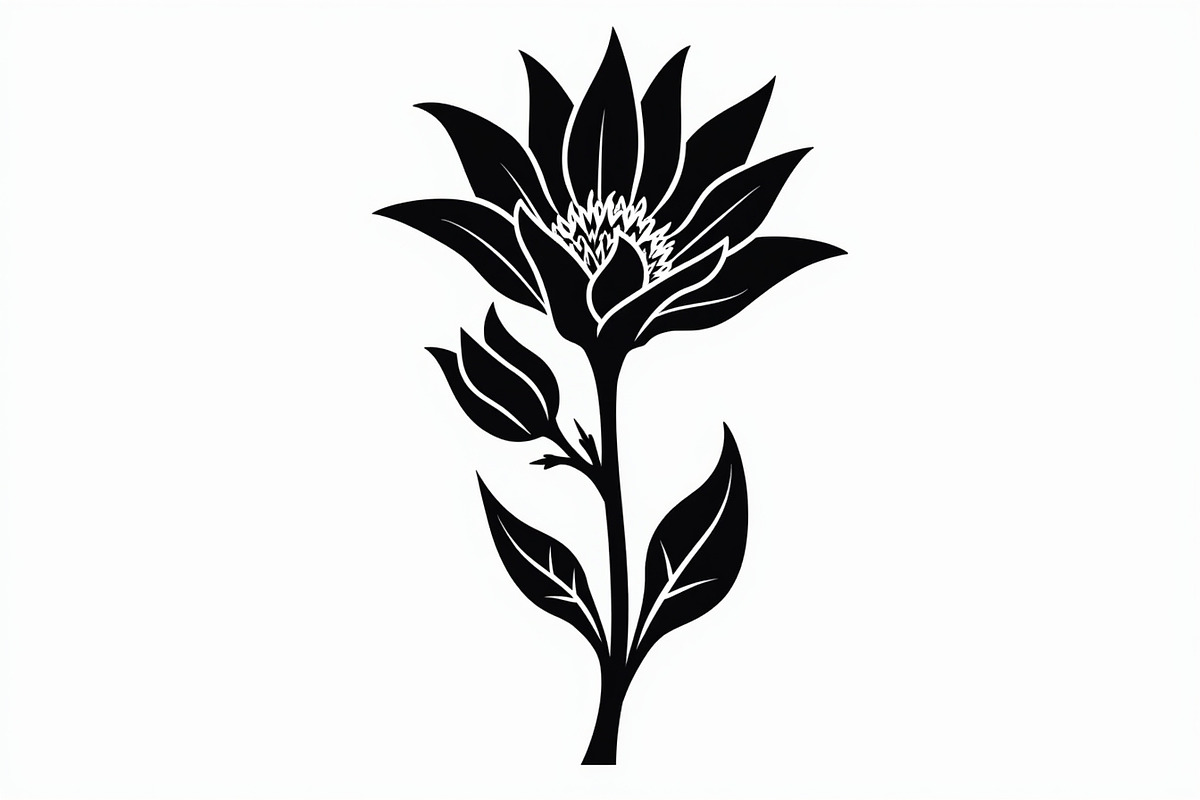 Modern Black Flower Design, an Illustration by jahid234 (Photo 8 of 21)