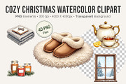 Cozy Christmas Watercolor Clipart, an Illustration by Artnoy (Thumbnail 1 of 8)