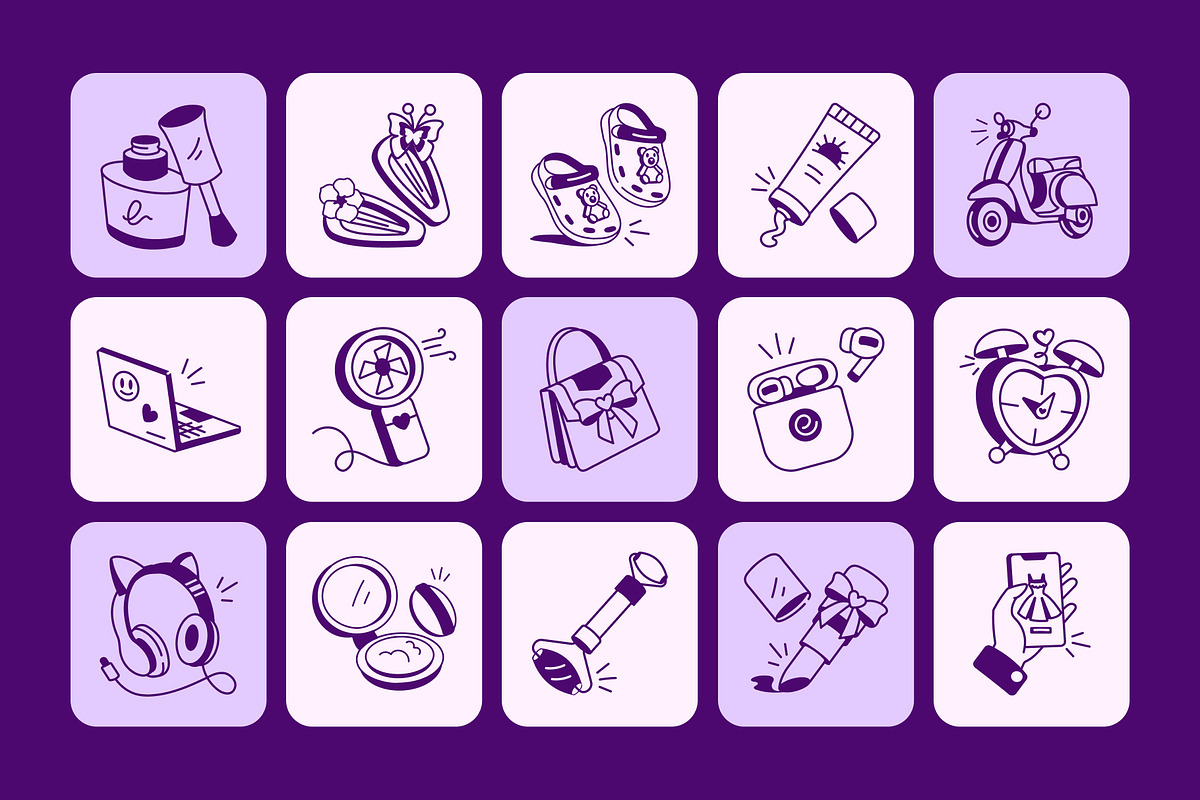 Animated Girly Doodles, an Outline Icon by Vectors Market (Photo 2 of 4)