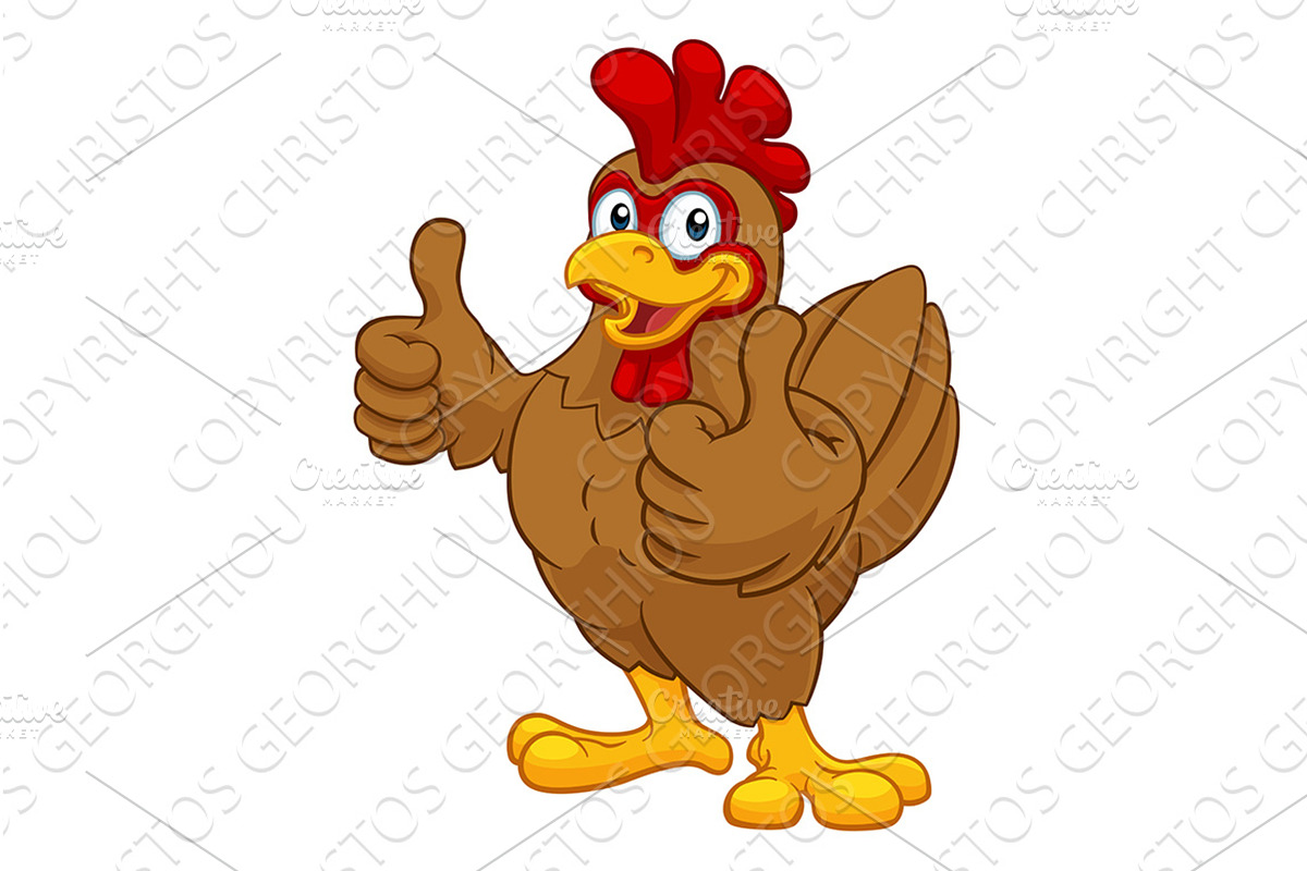 Chicken Cartoon Rooster Cockerel, an Animal Illustration by Christos Georghiou