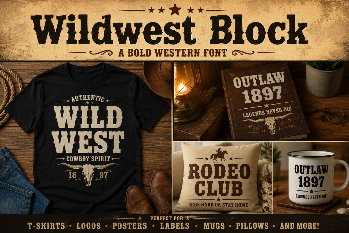 Wildwest Block, a Slab Serif Font by Wow Magic (Photo 3 of 5)