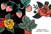 Flash Tattoo Clipart | Tattoo Flower, a Graphic by Murphy & Frank (Thumbnail 4 of 4)
