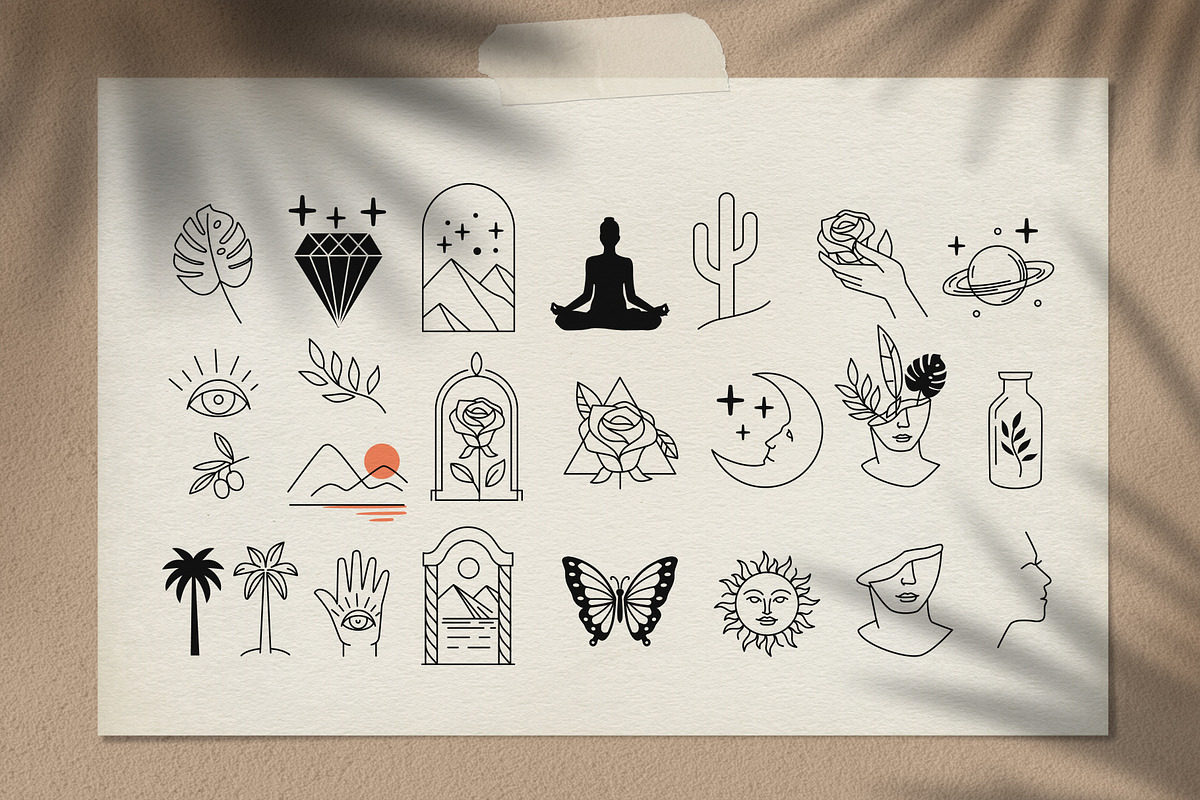 Arch line logo. Female art emblems., an Illustration by bioraven (Photo 8 of 11)