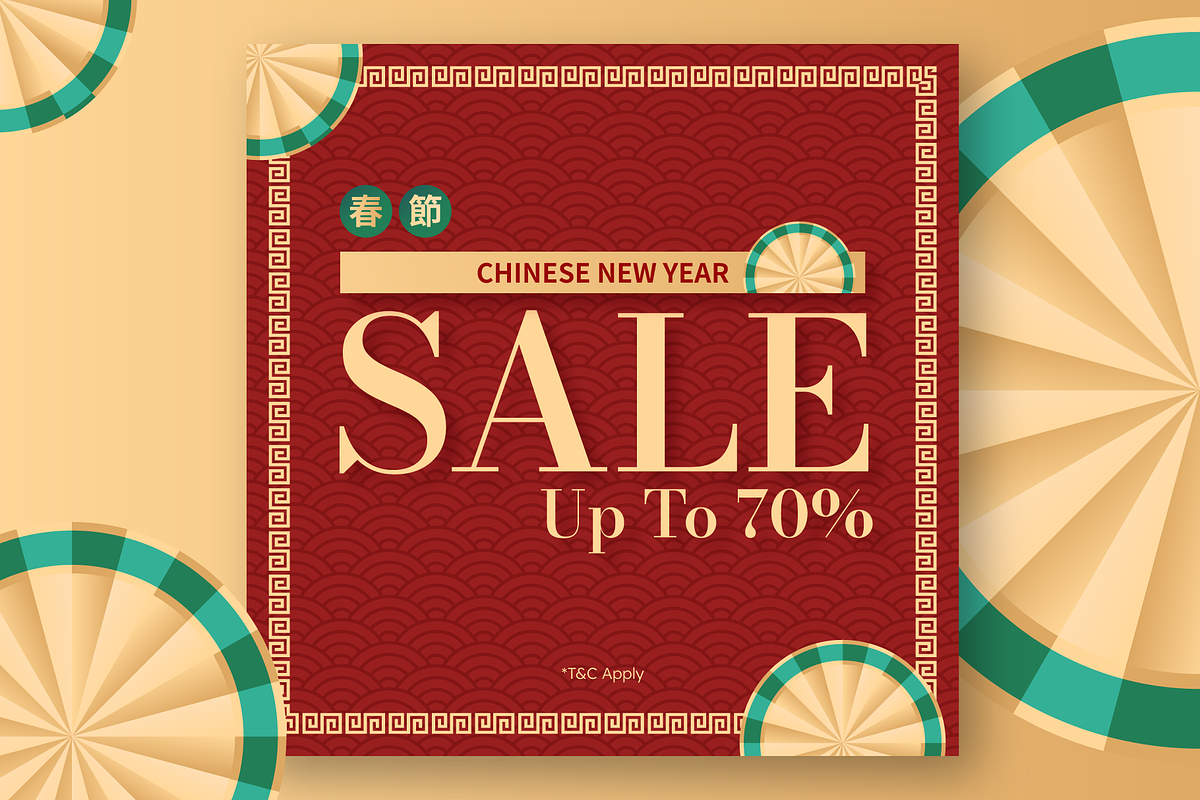 Chinese New Year Sale Instagram Post, a Social Media Template by Dimatra Store (Photo 1 of 3)