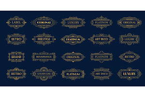 Art deco golden frames, a Decorative Illustration by Buch&Bee
