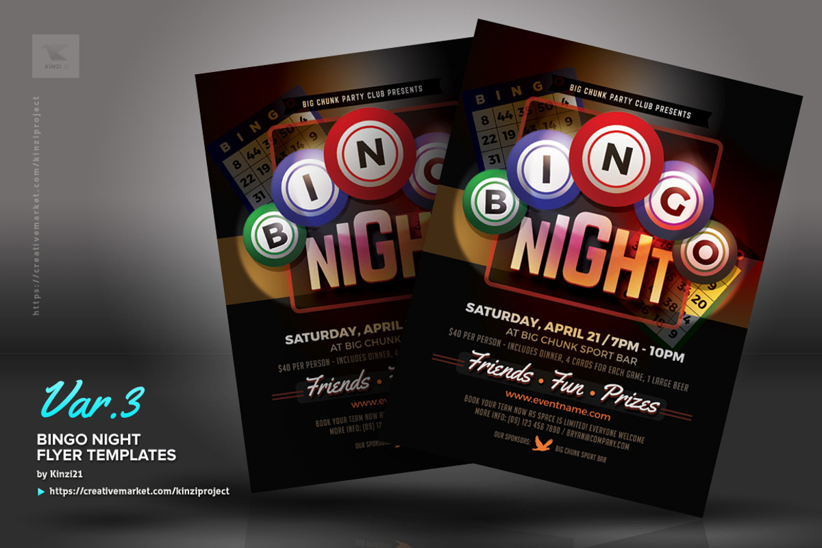 Bingo Night Flyer Templates, a Flyer Template by kinzi21 (Photo 4 of 4)