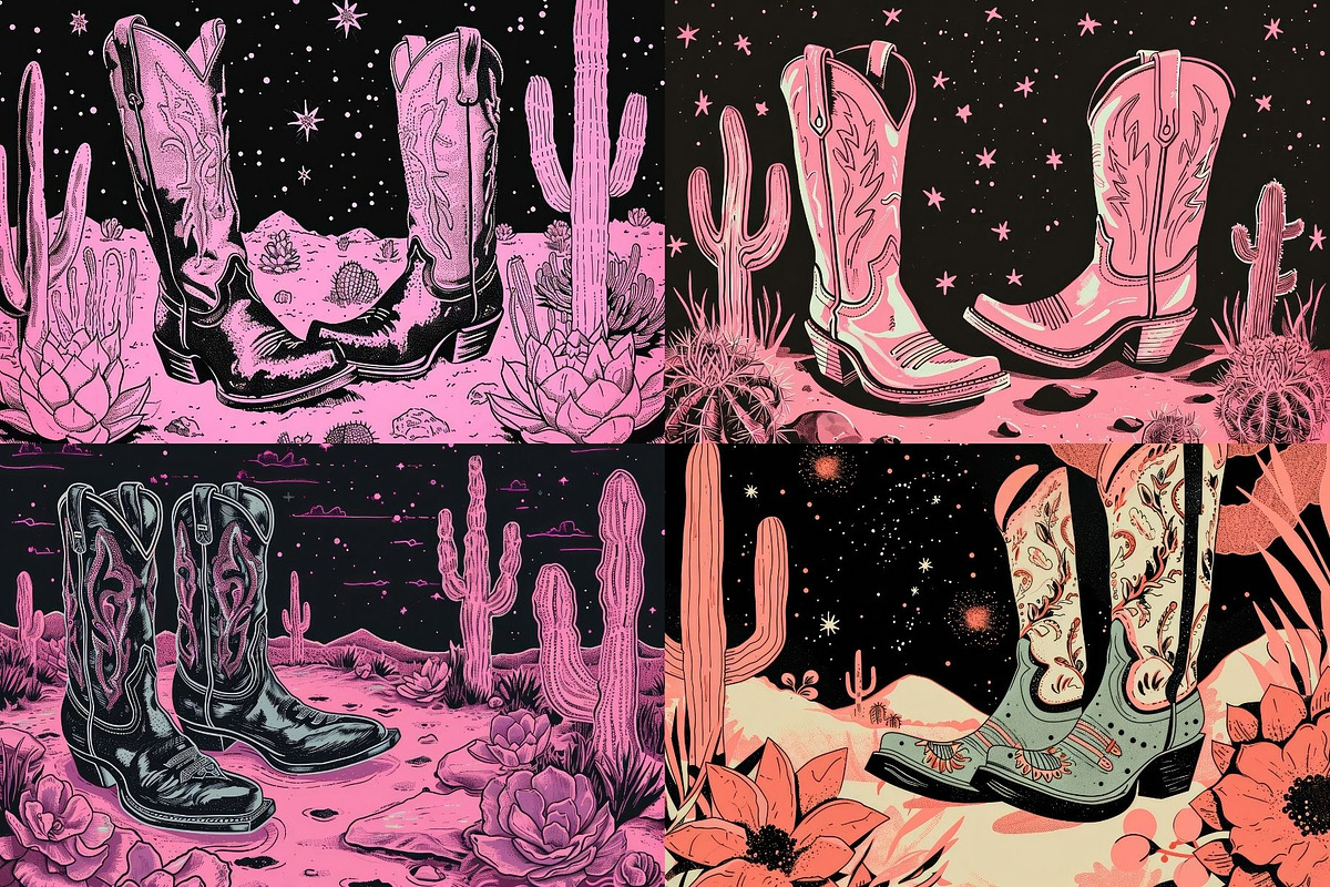20 Desert Cowgirl Boot Illustrations, an Object Illustration by HipFonts (Photo 3 of 6)