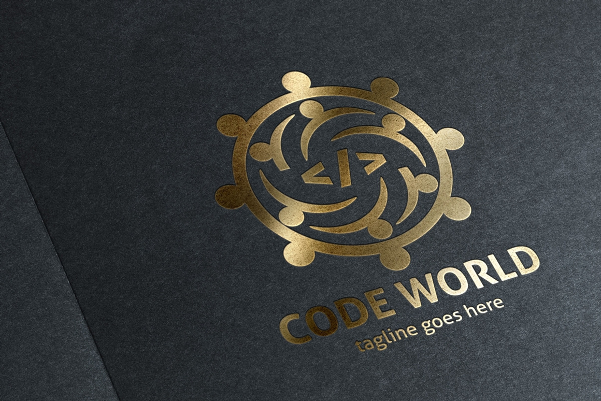 Code World Logo, a Branding & Logo Template by Design_Planet