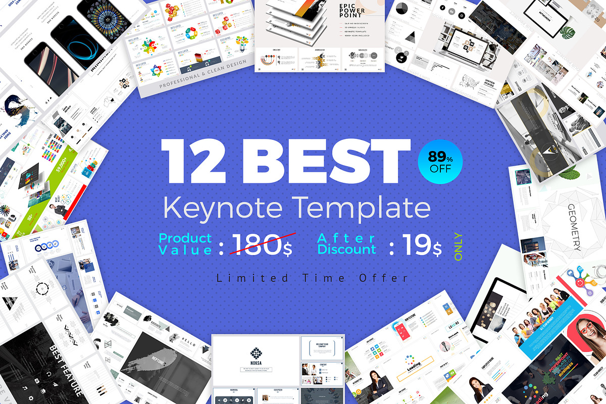 Best 12 Keynote Template Bundle, a Presentation Template by ZAAS (Photo 1 of 11)
