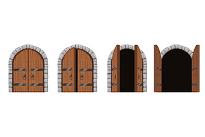 Medieval castle & church gates, an Object Illustration by Lemberg Vector