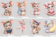 Cute Mouse clipart Bundle, an Object Illustration by HeavensStar (Thumbnail 8 of 8)