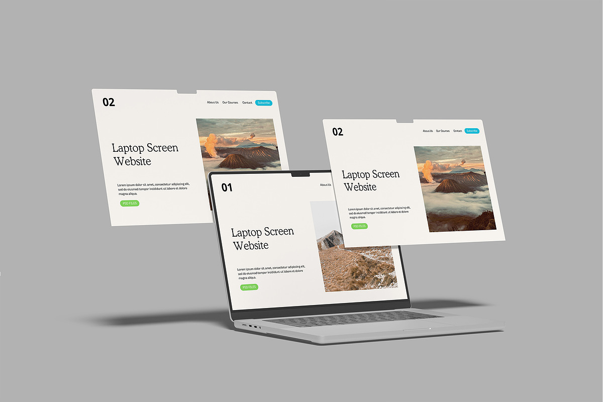 Laptop Screen Website Mockup, a Mockup by lamorastudio (Photo 7 of 11)