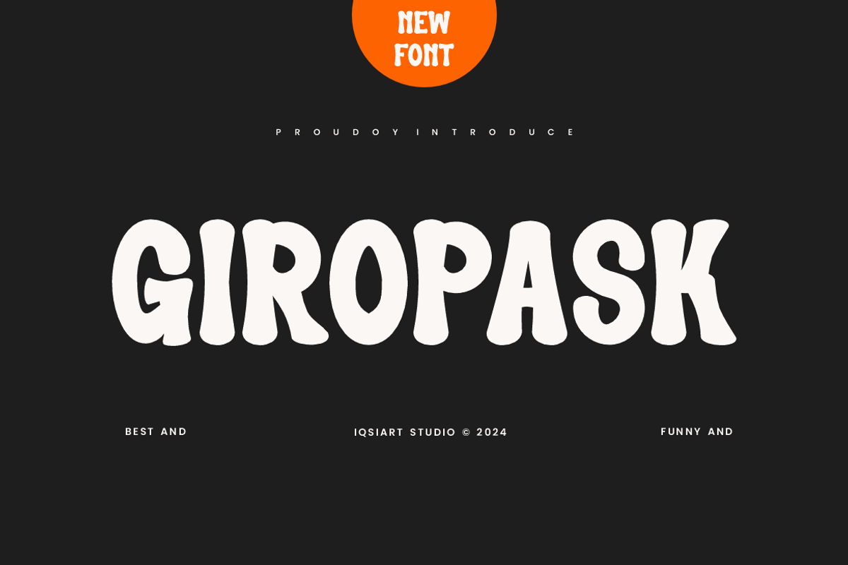 Giropask - Funny Font, a Sans Serif Font by Iqsiart Studio (Photo 1 of 6)