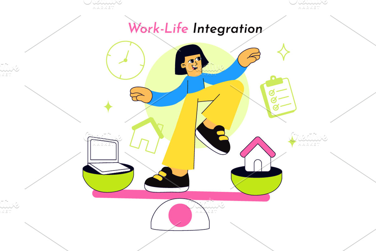 10 Work Life Integration, a Person Illustration by denayunebgt (Photo 4 of 4)