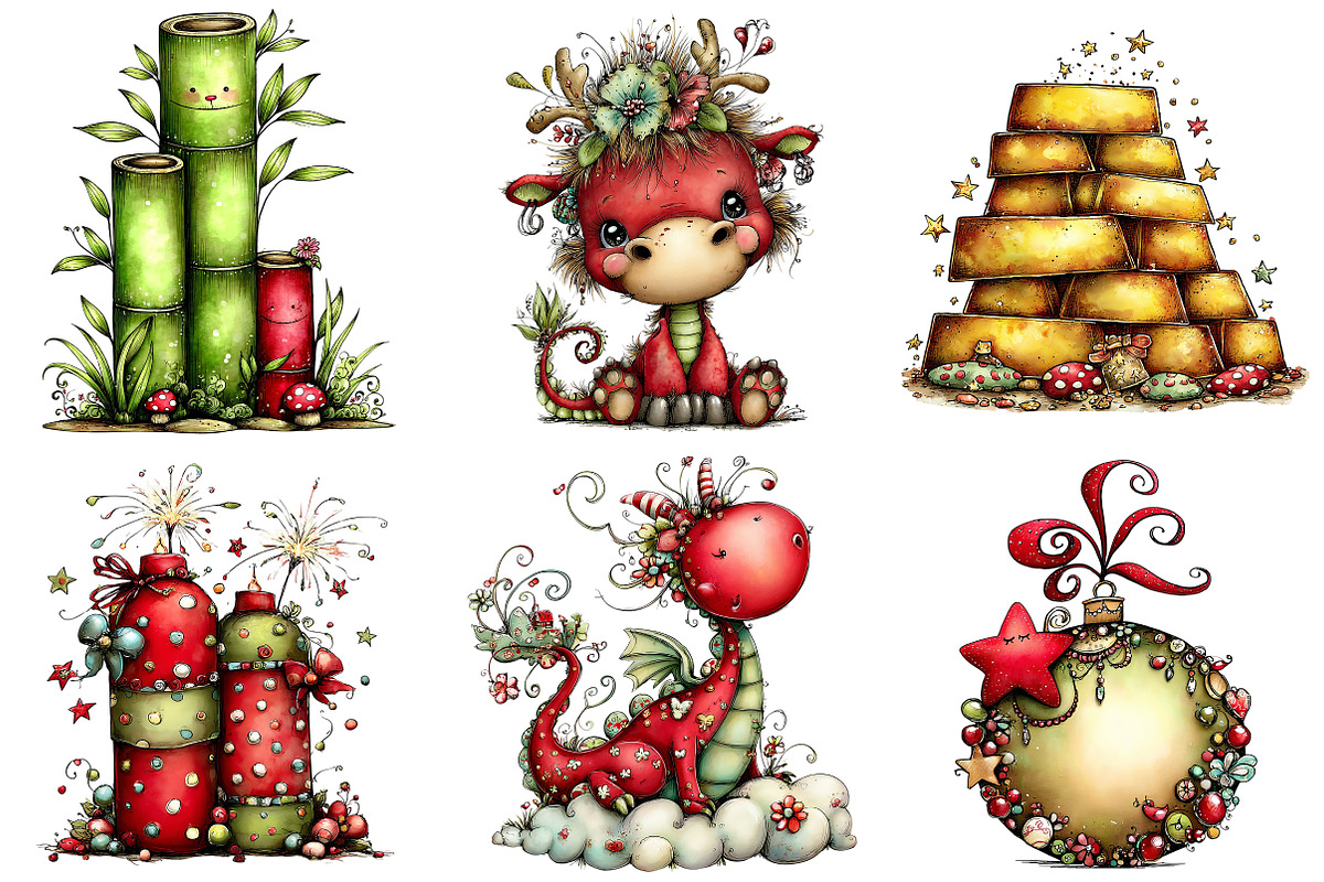 Chinese New Year Clipart, an Illustration by Craft Nest (Photo 3 of 8)