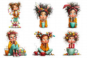 Whimsical Easter Coffee Girl Clipart, an Illustration by Daily.Designs (Thumbnail 4 of 7)