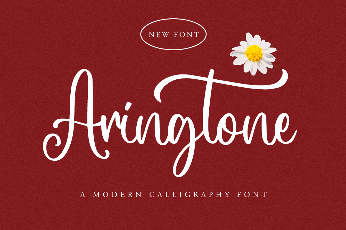 Aringtone a Modern Calligraphy Font, a Script Font by Fatmawati (Photo 1 of 12)