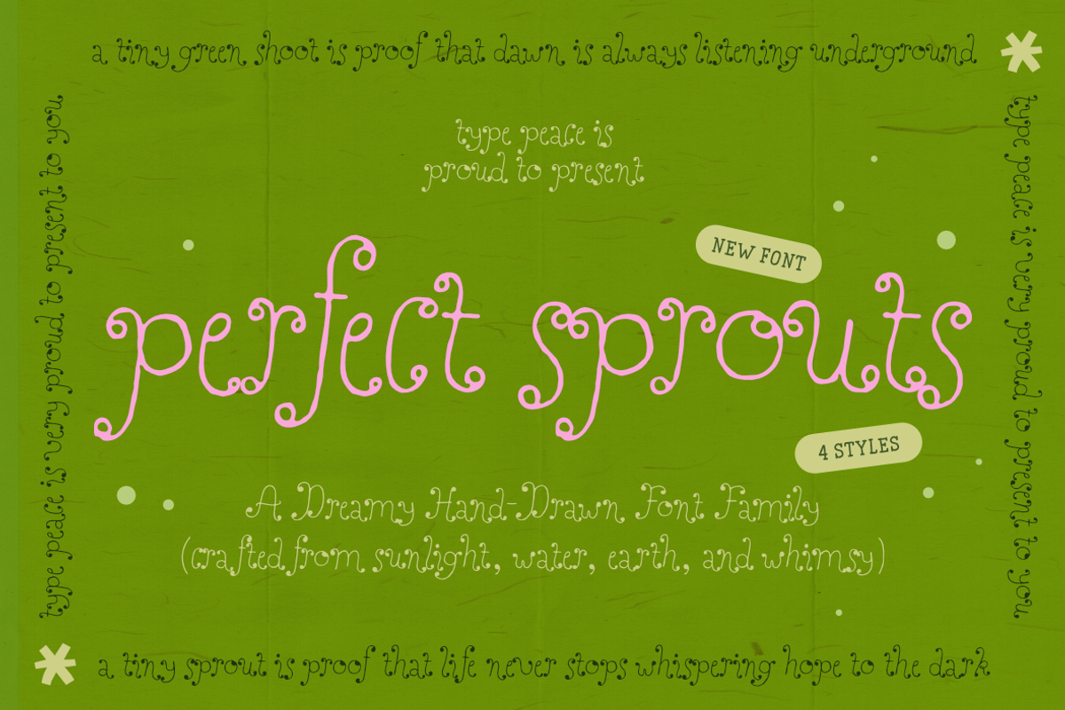 Perfect Sprouts | Whimsical Font, a Handwritten Font by type peace (Photo 20 of 20)