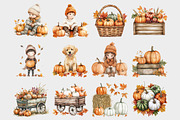 Watercolor Pumpkin Patch Clipart, a Seasonal Illustration by Design Market (Thumbnail 2 of 5)
