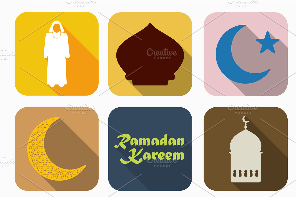 36 RAMADAN flat icons preview 3