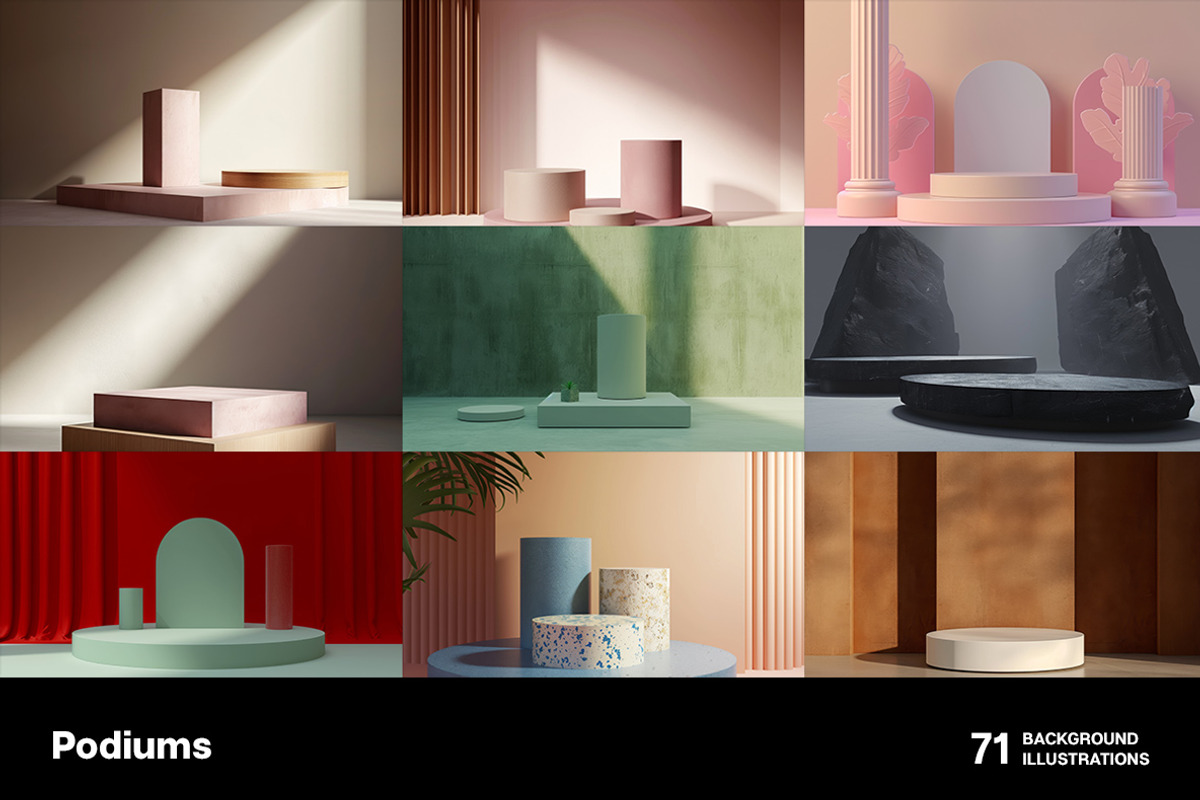 Podiums. 71 images, a Decorative Illustration by Handmadefont (Photo 2 of 14)