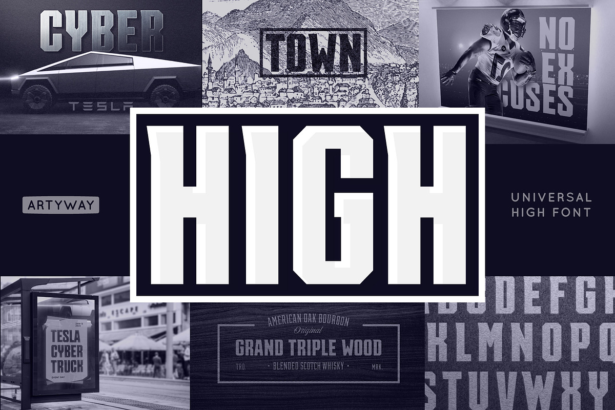 Masculinity and Hight Geometric Font preview 6
