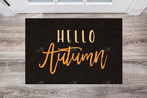 Black Doormat Mockup PSD, JPEG