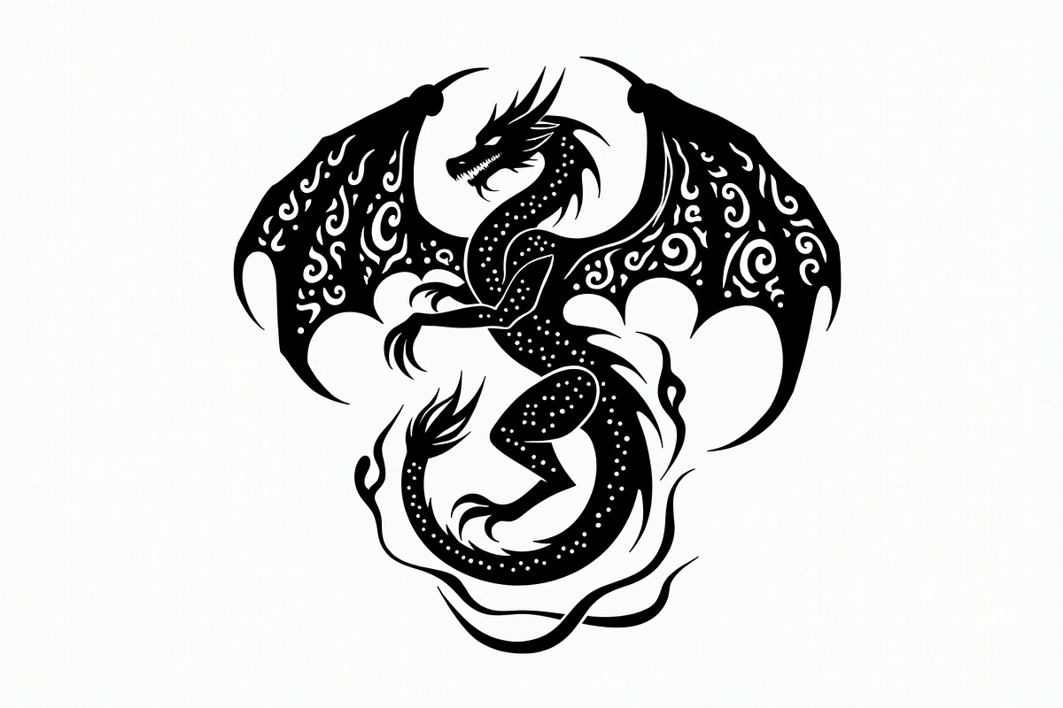 Fierce Black Dragon Emblem Bundle, an Illustration by Designs_River (Photo 6 of 9)