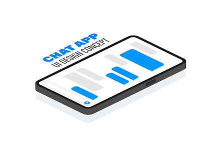 Trendy chat application with, a Technology Illustration by UP-Studio