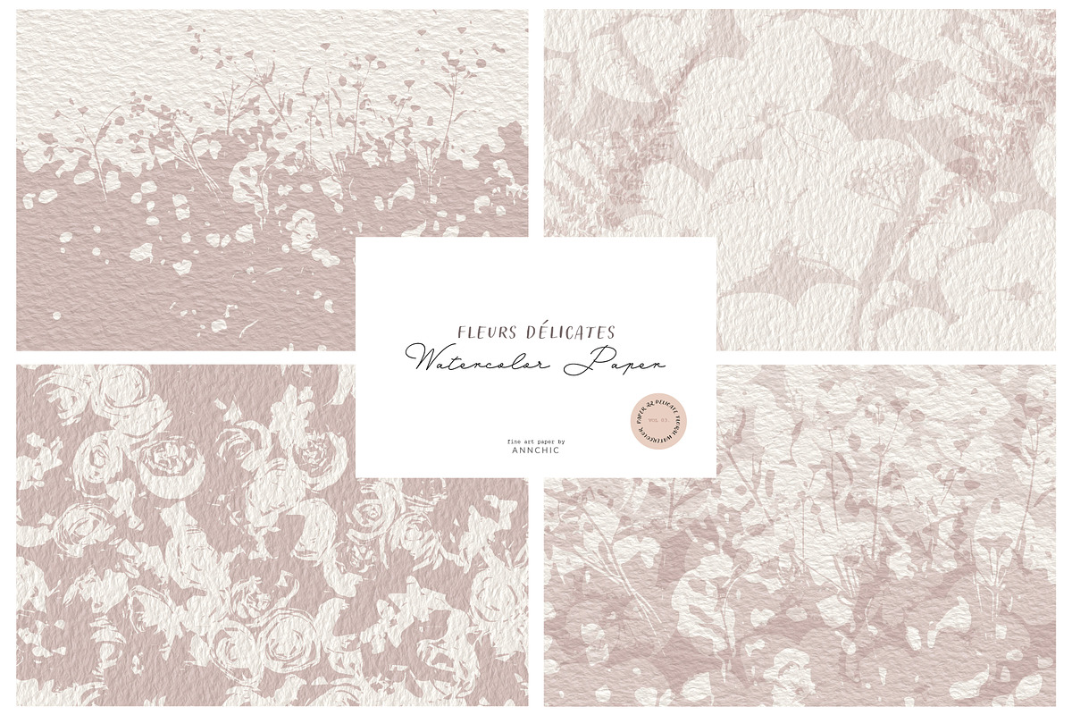 BUNDLE Floral watercolor paper, a Texture Illustration by Anna Sokol (Photo 42 of 71)
