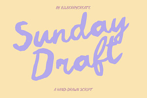 Sunday Draft - Hand Drawn Font, a Script Font by BilberryCreates