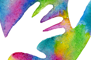 Hand in Hand  Watercolor Clip art, an Illustration by Tati Bordiu (Thumbnail 2 of 2)