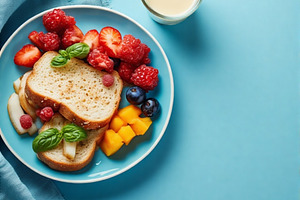 breakfast dishes stock image, a Photo by ComfortQ