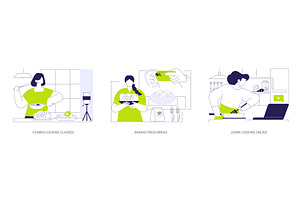 Learn cooking isolated cartoon, a Person Illustration by Visual Generation