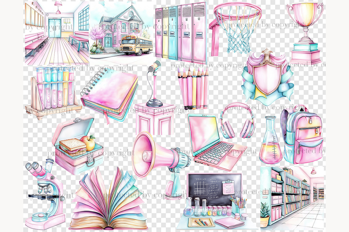 Back To School Clipart, a Person Illustration by GlamArtZhanna (Photo 7 of 8)