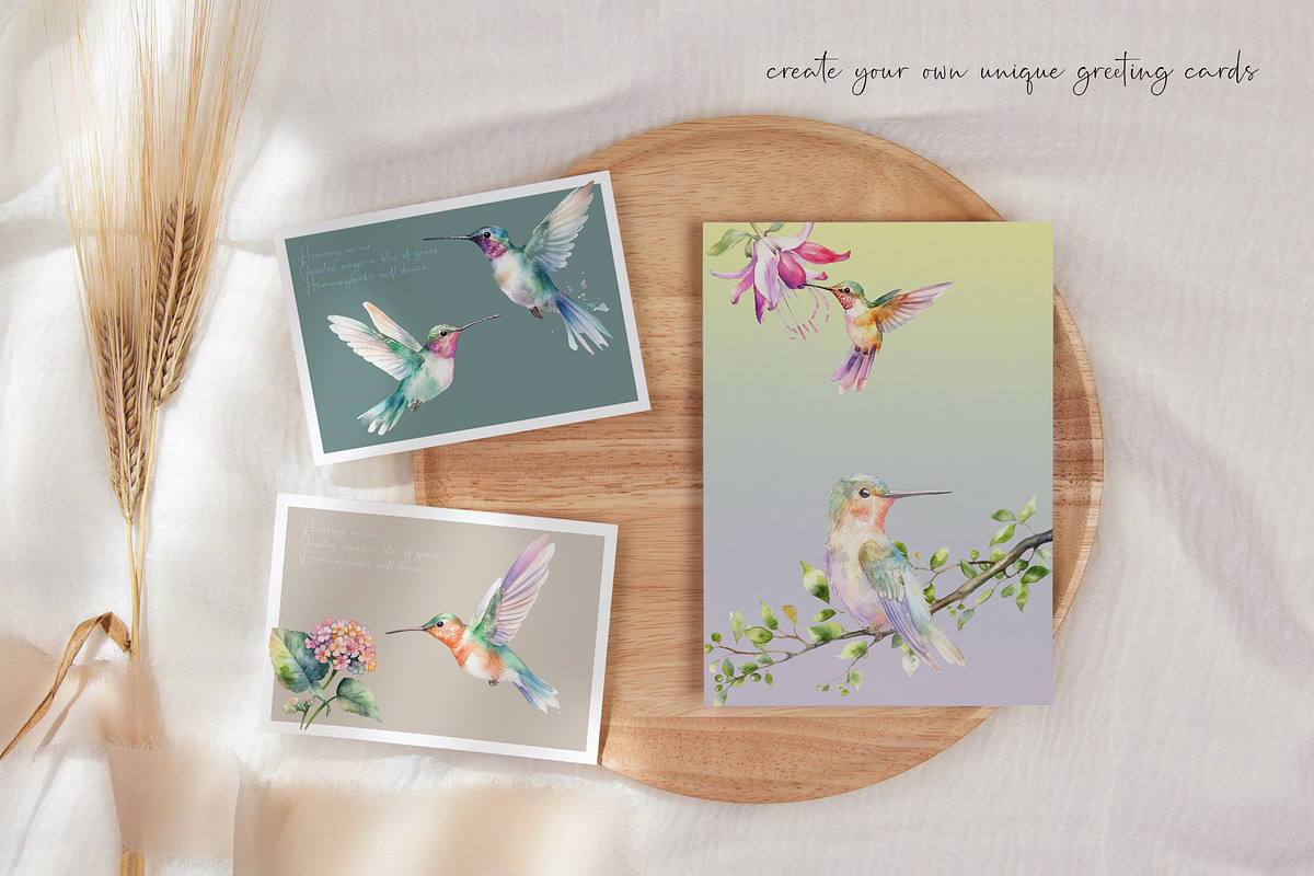 Watercolor Hummingbird and Flowers, an Animal Illustration by Dazzling Art Boutique (Photo 3 of 8)