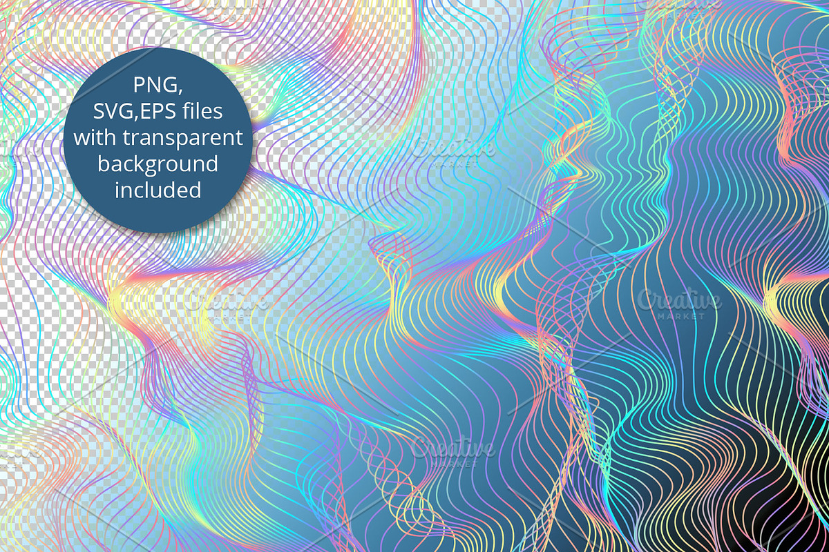 Holographic Waves, Seamless Pattern, a Pattern Graphic by Sveta Aho (Photo 2 of 6)