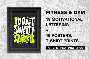 Gym & fitness lettering and posters