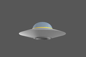 Flying Saucer UFO Simple High LowPol