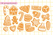 FUNKY GINGERBREAD COOKIES: clipart, a Food Illustration by Elliko shop (Thumbnail 3 of 7)