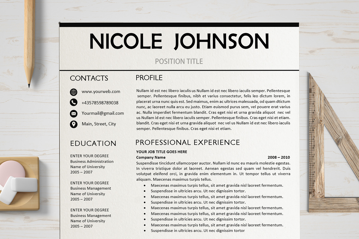 Professional Resume/ CV Bundle, a Resume Template by Wow Designs (Photo 18 of 21)