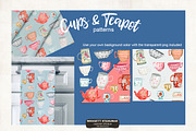 Watercolor Cups Mugs & Teapot, a Graphic by Bridgett Stahlman Design (Thumbnail 4 of 6)