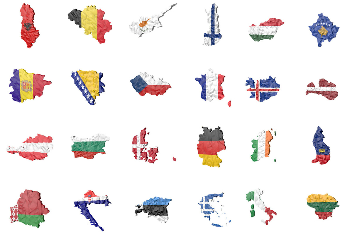 46 Low-Poly European Maps/FLags, an Illustration by Lukino (Photo 3 of 4)