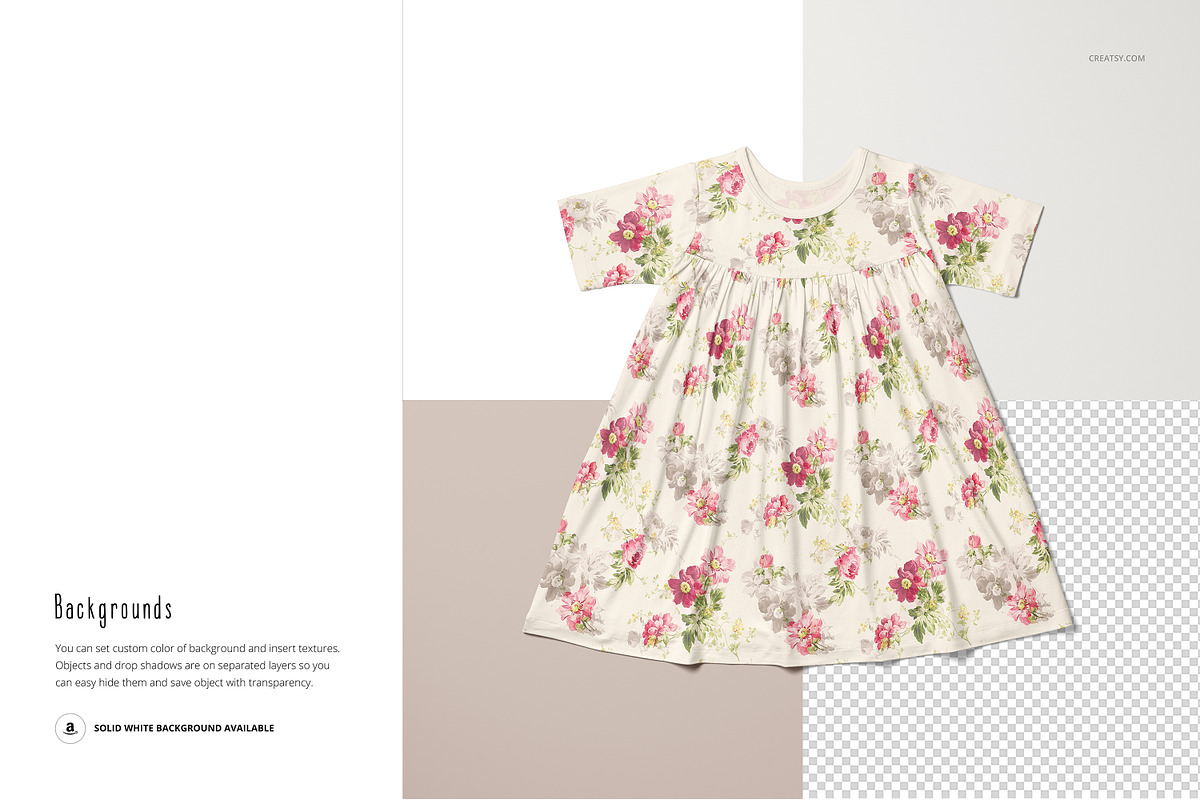 Short Sleeve Swing Dress Mockup Set, a Shirt Mockup by creatsy5 (Photo 8 of 10)