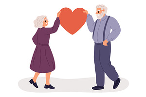 Elderly couple. Happy old man and, a Person Illustration by Vectorbuum
