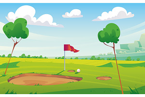 Golf field landscape nature