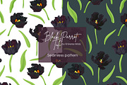 Black Parrot Tulip flower Vector, a Seasonal Illustration by Universe Mary (Thumbnail 5 of 7)